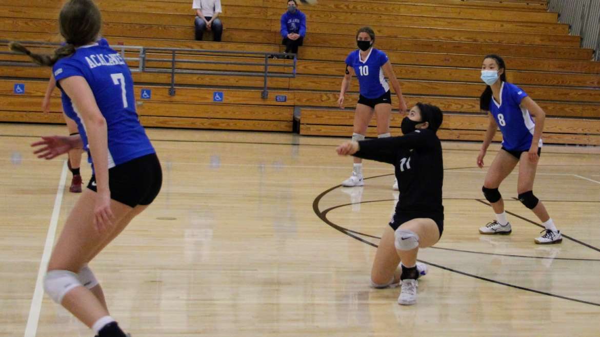 JV Girls Volleyball Maintains First Place Tie in League After Win Over Miramonte
