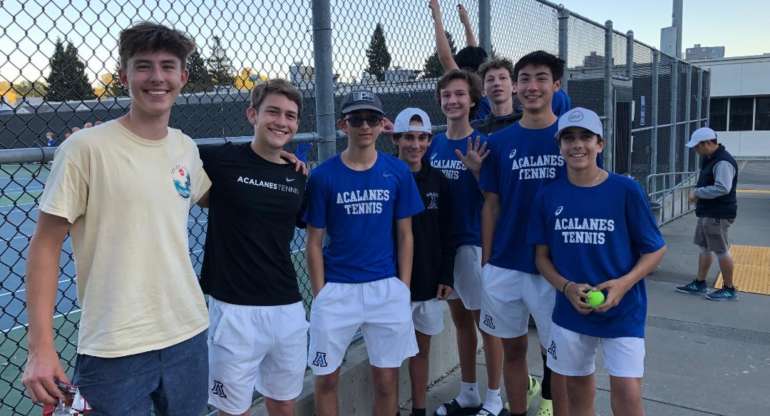 Boys Varsity Tennis Team goes undefeated in pre-season play after a 7-2 win over Benicia High School