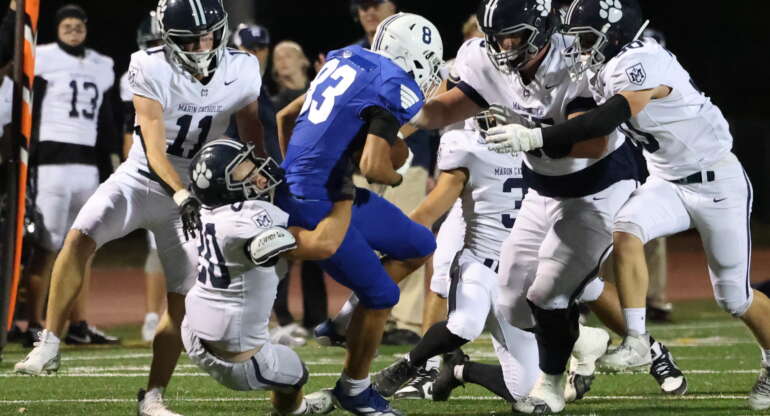 Varsity Football Bounces Back With 42-37 Victory Against Marin Catholic