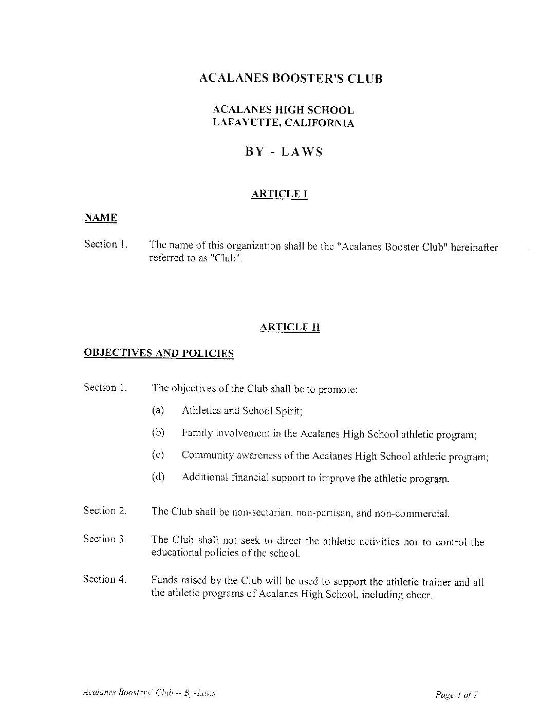 39-booster-club-bylaws-template-sample-bylaws-nonprofit-fill-out